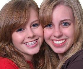 Two girls smiling